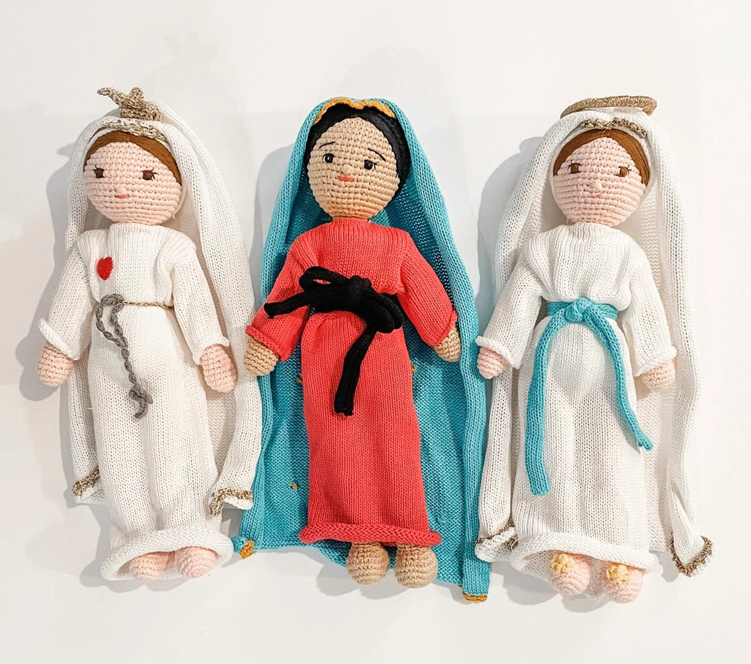 Handmade Marian Apparition Dolls Set | Fatima, Guadalupe, Lourdes Figures