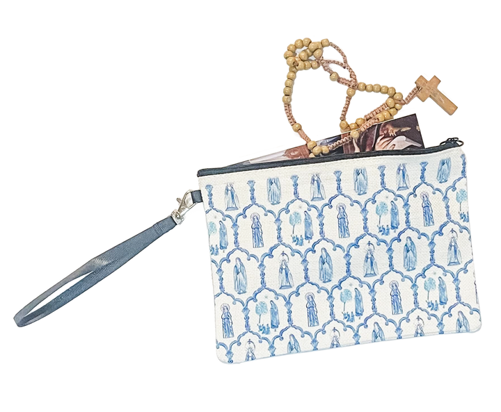 Marian Apparition Wristlet | Catholic Rosary Pouch, Magnificat Bag