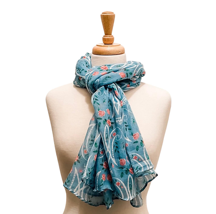 Auspice Maria Catholic Scarf | Blessed Mother Veil with Miraculous Medal