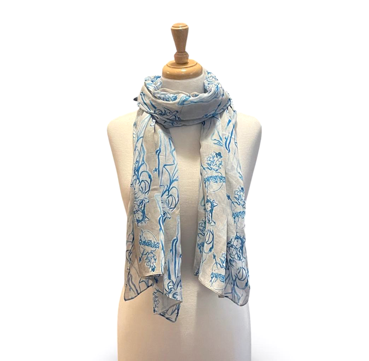 Mary Mother of Fairest Love Scarf, Catholic Blessed Mother Print, Polyester Cotton Blend