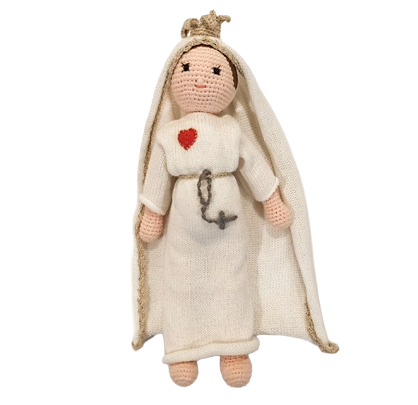 Hand Knit Our Lady of Fatima Doll | Catholic Blessed Mother Toy