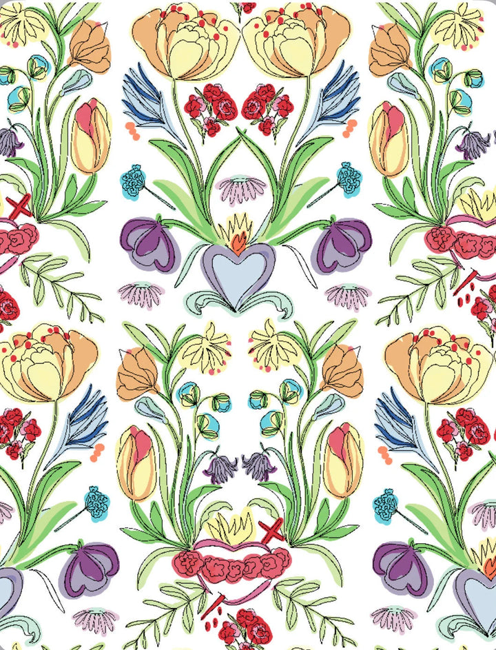 Immaculate Heart and Sacred Heart Floral Scarf | Catholic Scarf | Mother&