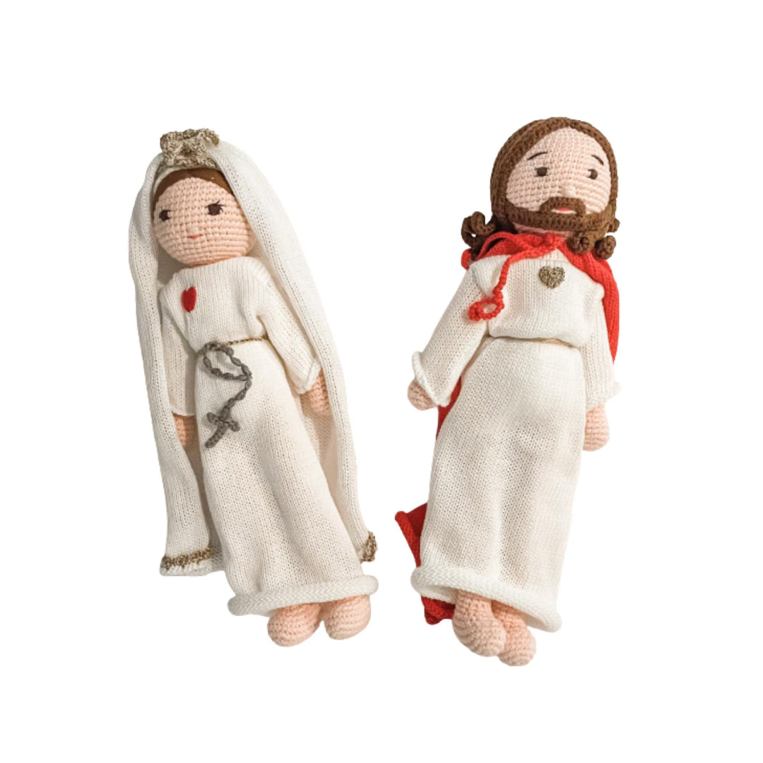 Handmade Catholic Dolls: Sacred Heart Jesus, Immaculate Heart Mary