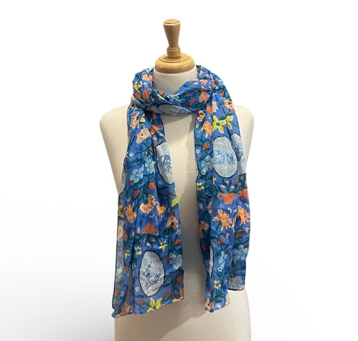 Our Lady Floral Scarf | Catholic Sacramental Miraculous Medal Print