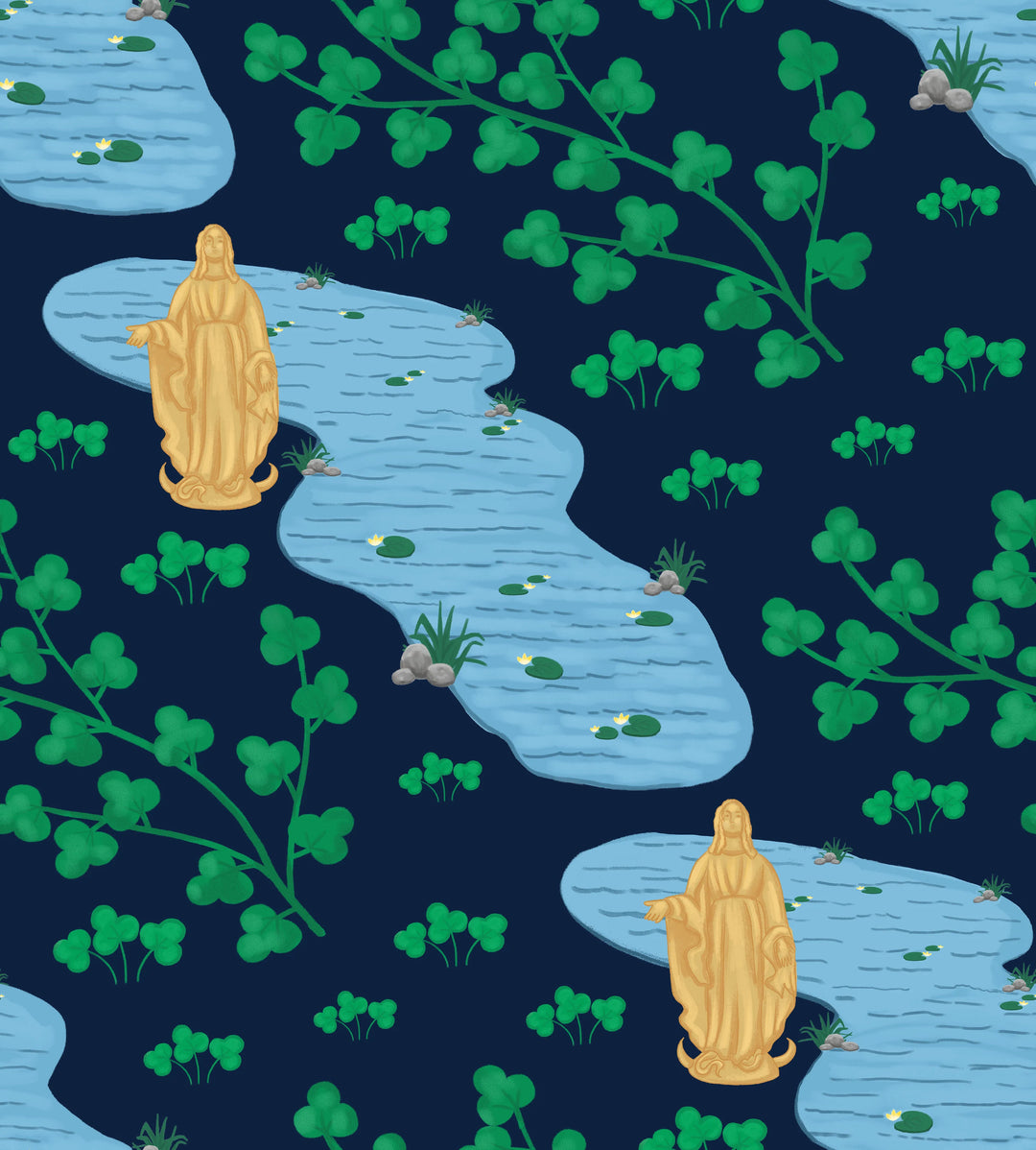 Our Lady of the Lake Scarf | Miraculous Medal, Irish Shamrocks