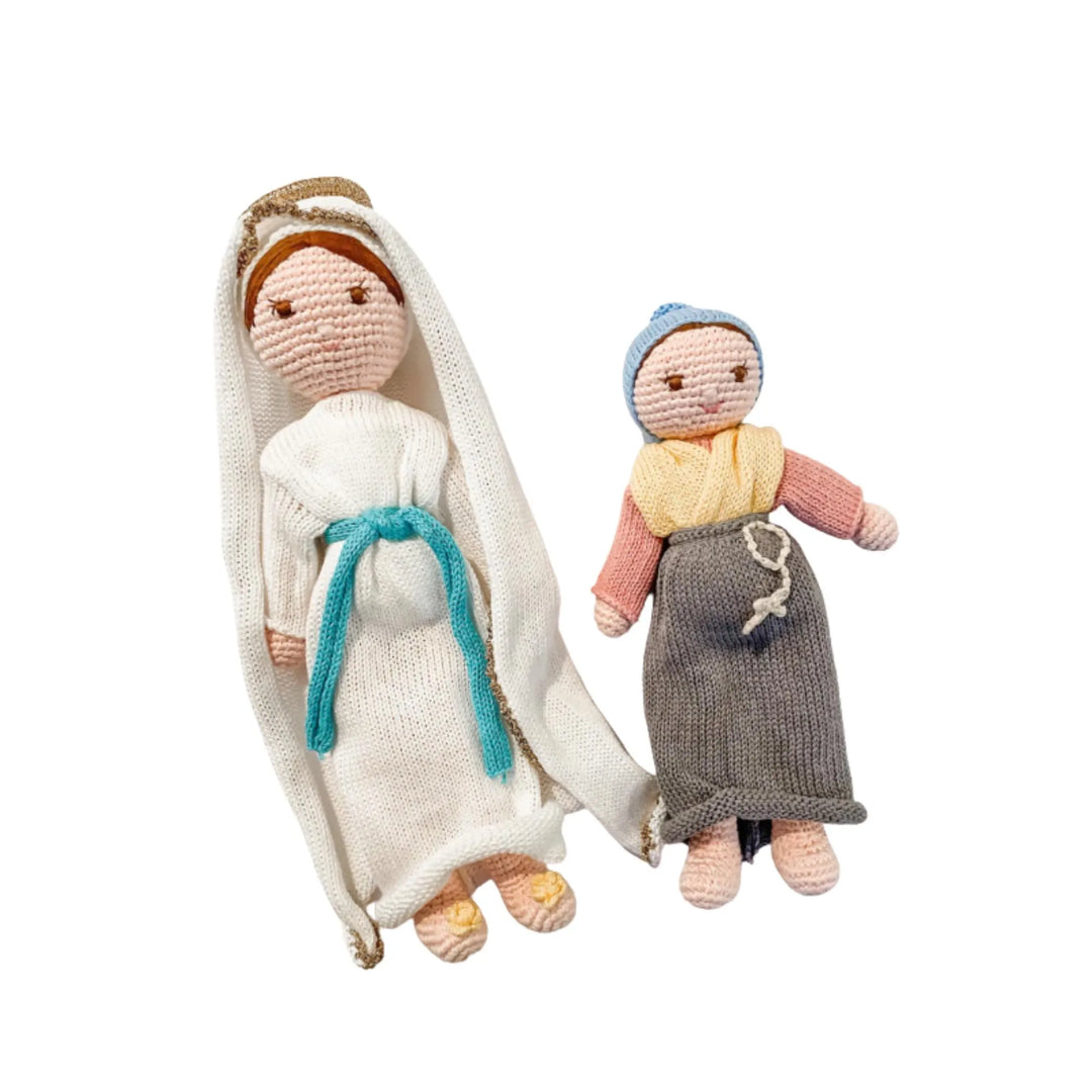 Our Lady of Lourdes and St. Bernadette | Catholic Doll Set | Handmade Catholic Dolls | Mary Doll