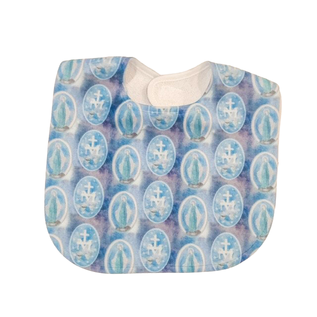 Miraculous Medal Baby Bib, Catholic Baptism Gift