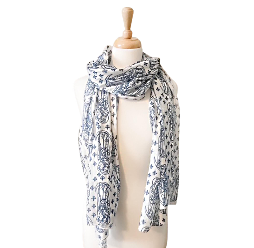 Our Lady Scarf | Catholic Miraculous Medal, Marian Gift