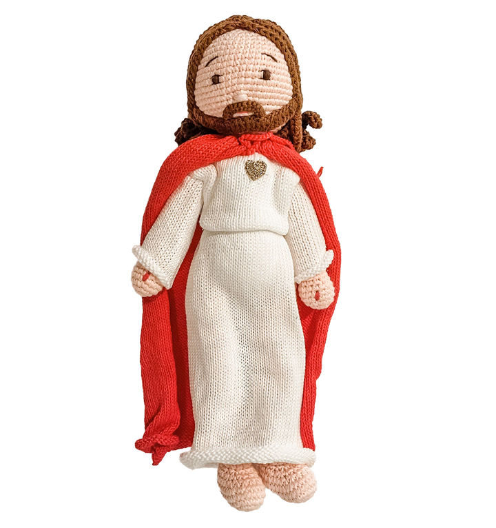 Sacred Heart Jesus Doll | Organic Pima Cotton, Handmade Catholic Gift