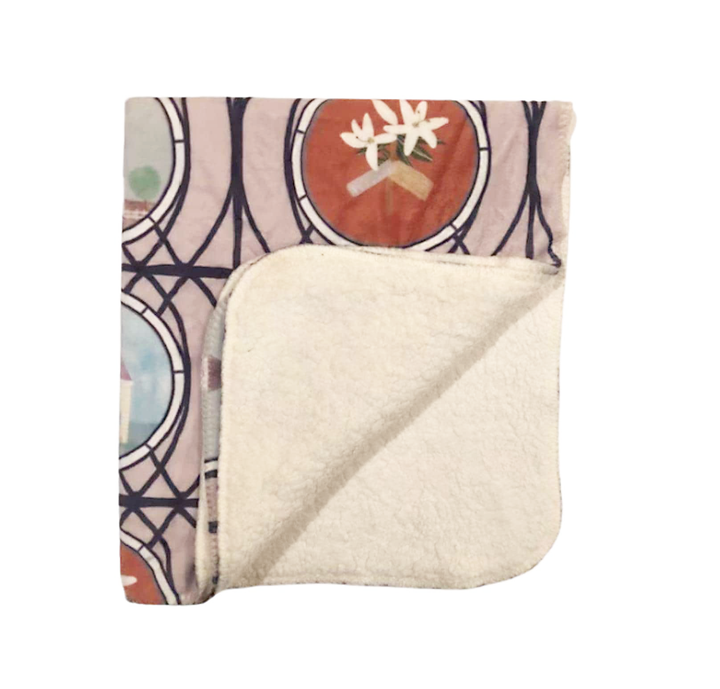 St. Joseph Sherpa Baby Blanket: Catholic Devotional, Stained Glass Pattern