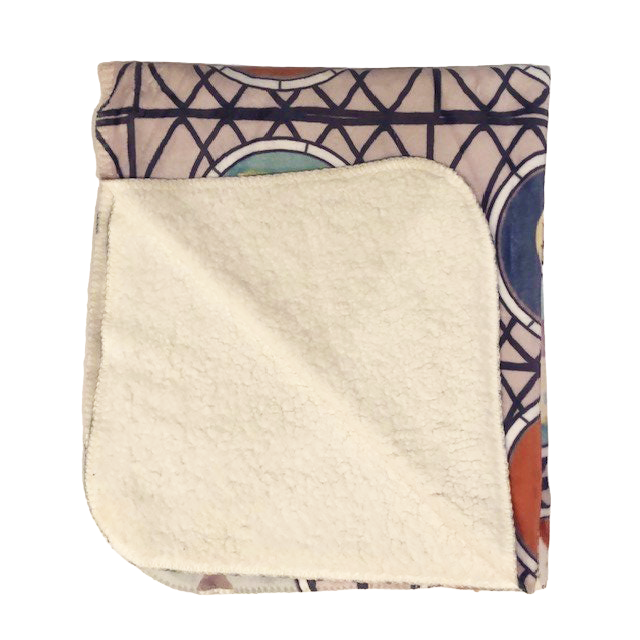 St. Joseph Sherpa Baby Blanket: Catholic Devotional, Stained Glass Pattern