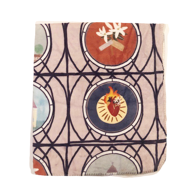St. Joseph Sherpa Baby Blanket: Catholic Devotional, Stained Glass Pattern