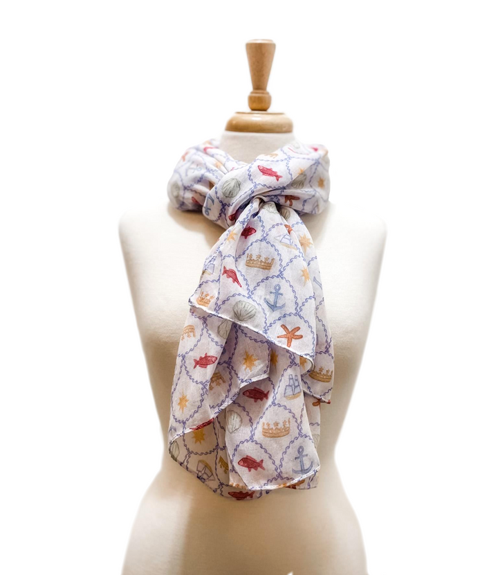 Catholic Mary Scarf | Our Lady Star of the Sea, Miraculous Medal