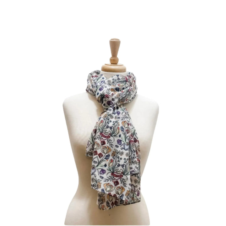 Immaculate Heart and Sacred Heart Floral Scarf | Catholic Scarf | Mother&