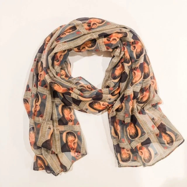 Our Lady of Perpetual Help Catholic Mary Scarf Miraculous Medal