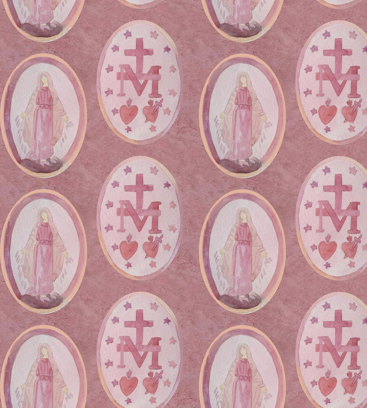 Miraculous Medal Scarf in Pink Catholic Mother&