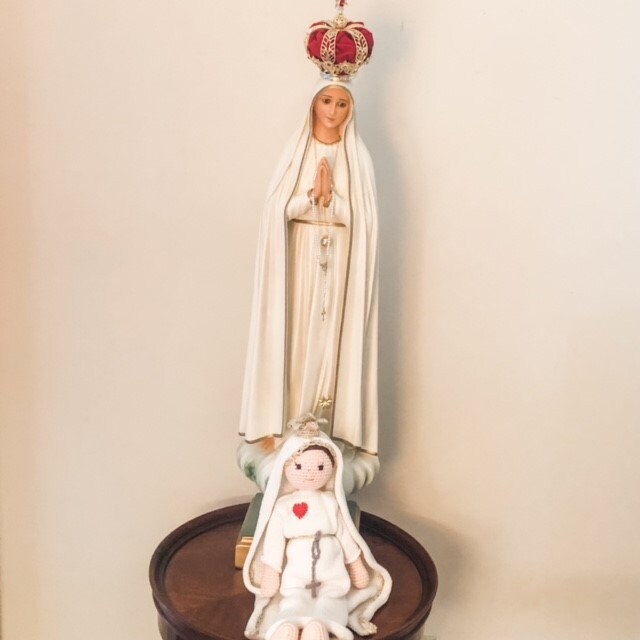 Hand Knit Our Lady of Fatima Doll | Catholic Blessed Mother Toy