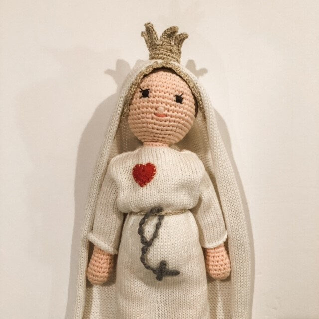 Hand Knit Our Lady of Fatima Doll | Catholic Blessed Mother Toy