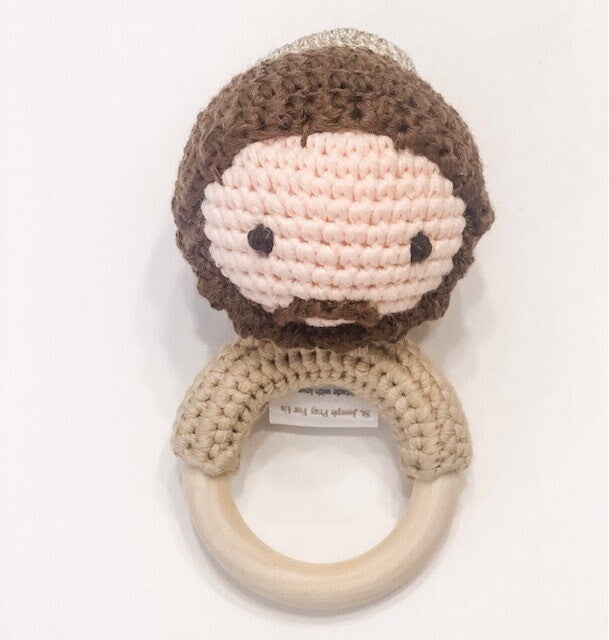 St. Joseph Baby Rattle-Handmade Pima Cotton