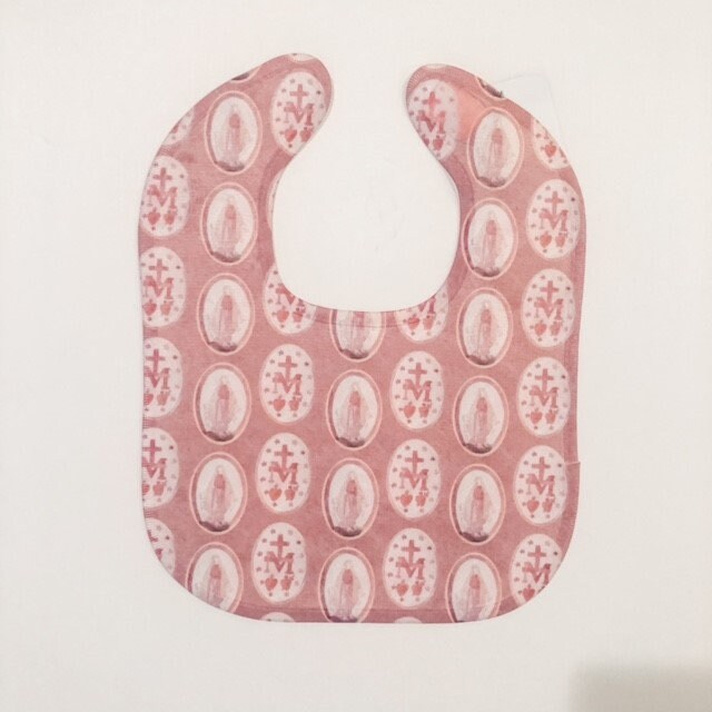 Miraculous Medal Baby Bib: Blessed Mother, Catholic Baptism Gift