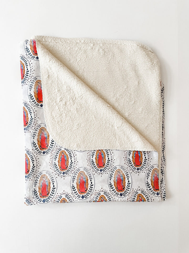 Our Lady of Guadalupe Soft Sherpa Fleece Baby Blanket