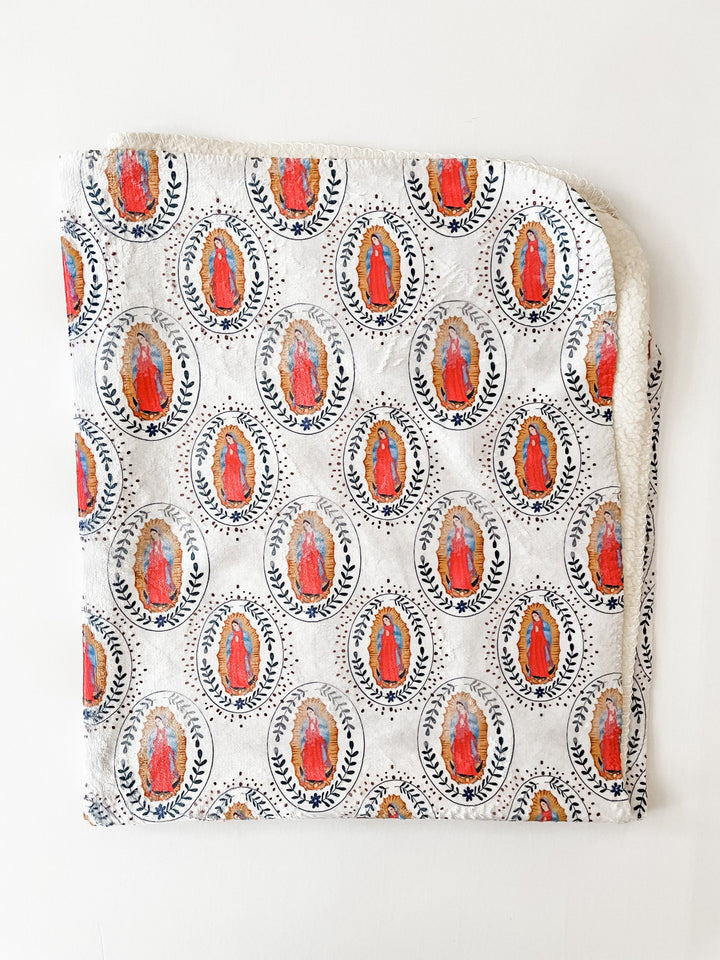 Our Lady of Guadalupe Soft Sherpa Fleece Baby Blanket