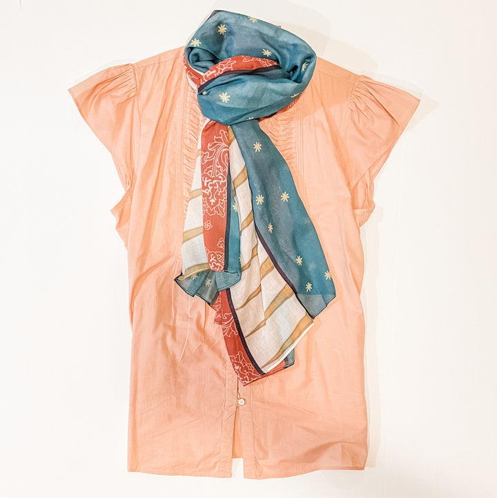 Our Lady of Guadalupe Stripe Scarf | Catholic Blessed Mother Print, Polyester Veil