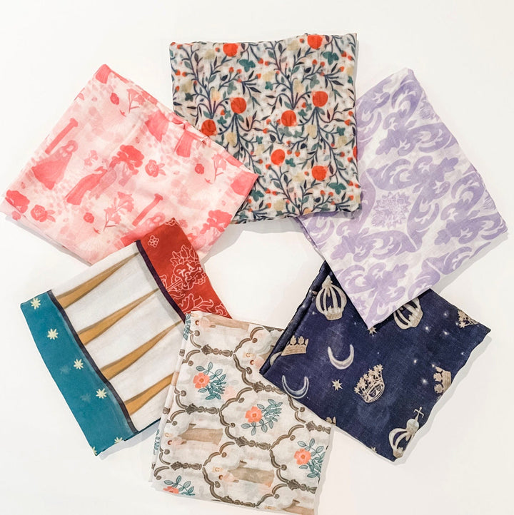 Our Lady of Sorrows Scarf | Catholic Damask Miraculous Medal
