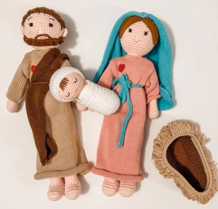 Holy Family with Infant Jesus | Mary on the Mantle | St. Joseph Doll | Blessed Mother Doll | Nativity Doll Set | Christmas Dolls |
