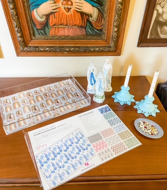 Catholic Lucite Serving Tray | Mary Every Month, Feast Day Designs