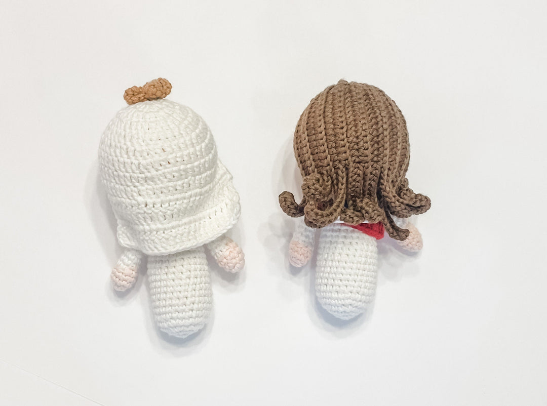 Sacred Hearts Crochet Rattles | Organic Cotton Catholic Baby Toys