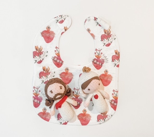 Sacred Heart Baby Bib | Holy Family Hearts Catholic Gift