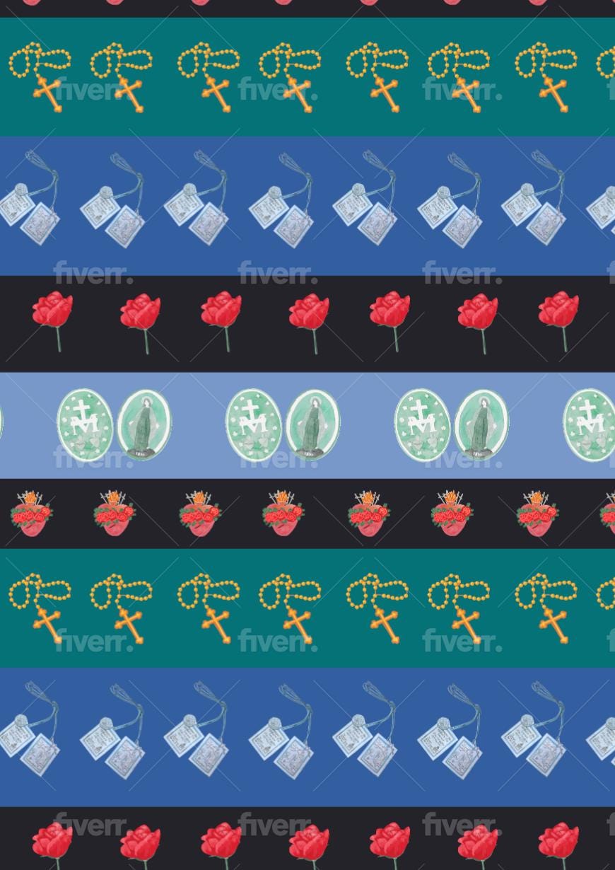 Blessed Mother Fleece Scarf | Miraculous Medal Design