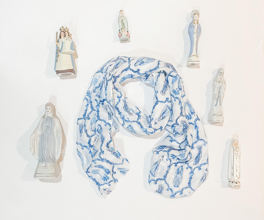 Marian Apparition Scarf | Catholic Fashion, Miraculous Medal