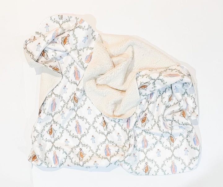 Holy Family Sherpa Fleece baby blanket | Catholic Blanket | Catholic baby gift | Baptism gift | Stroller blanket