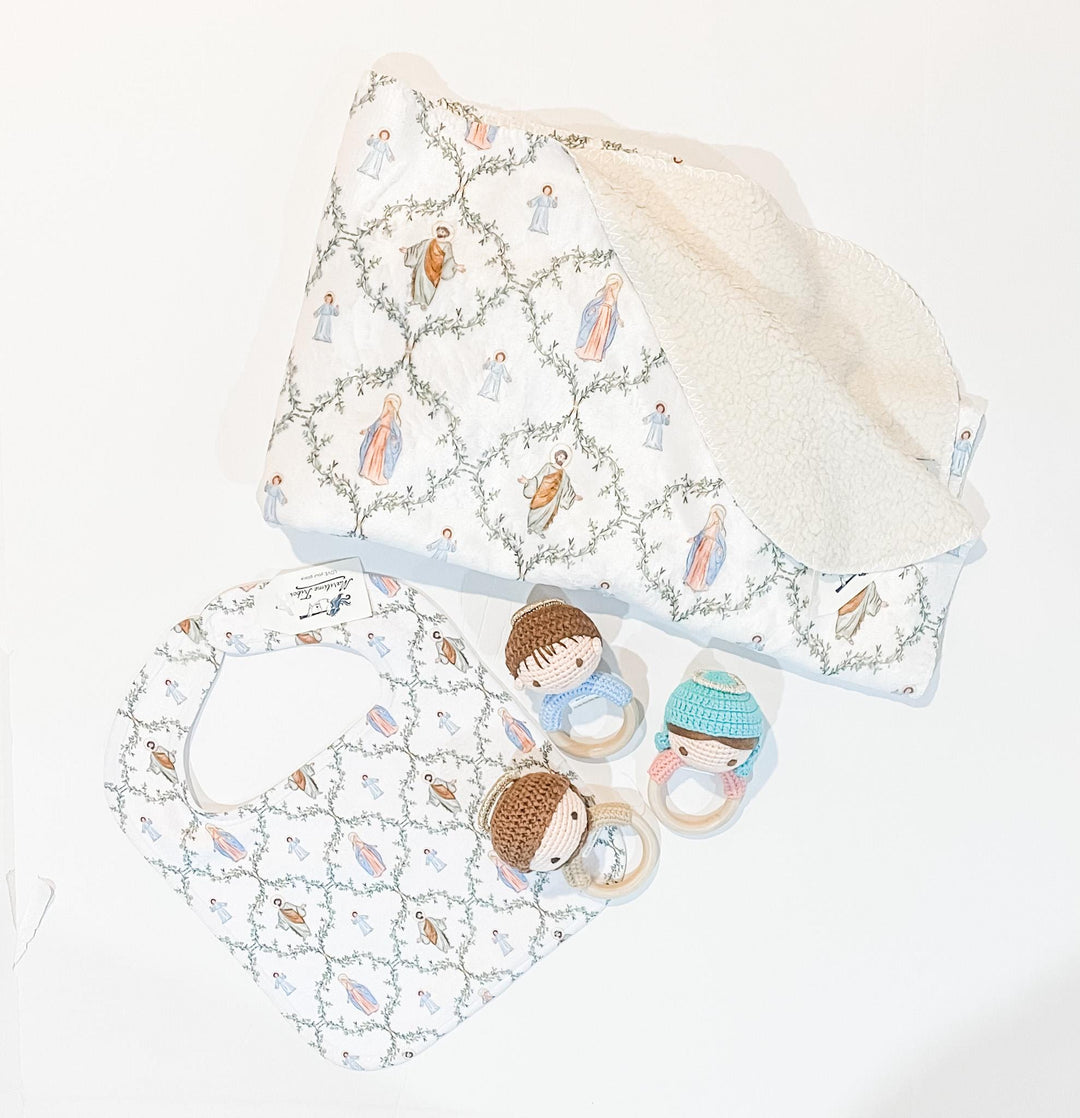 Holy Family Sherpa Fleece baby blanket | Catholic Blanket | Catholic baby gift | Baptism gift | Stroller blanket