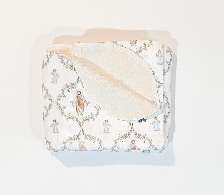 Holy Family Sherpa Fleece baby blanket | Catholic Blanket | Catholic baby gift | Baptism gift | Stroller blanket