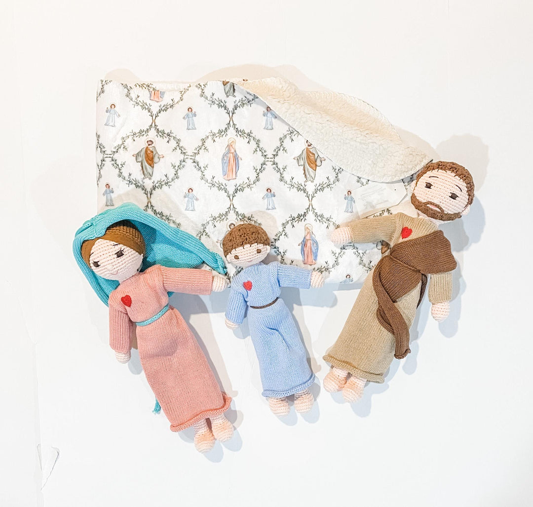 Holy Family Sherpa Fleece baby blanket | Catholic Blanket | Catholic baby gift | Baptism gift | Stroller blanket