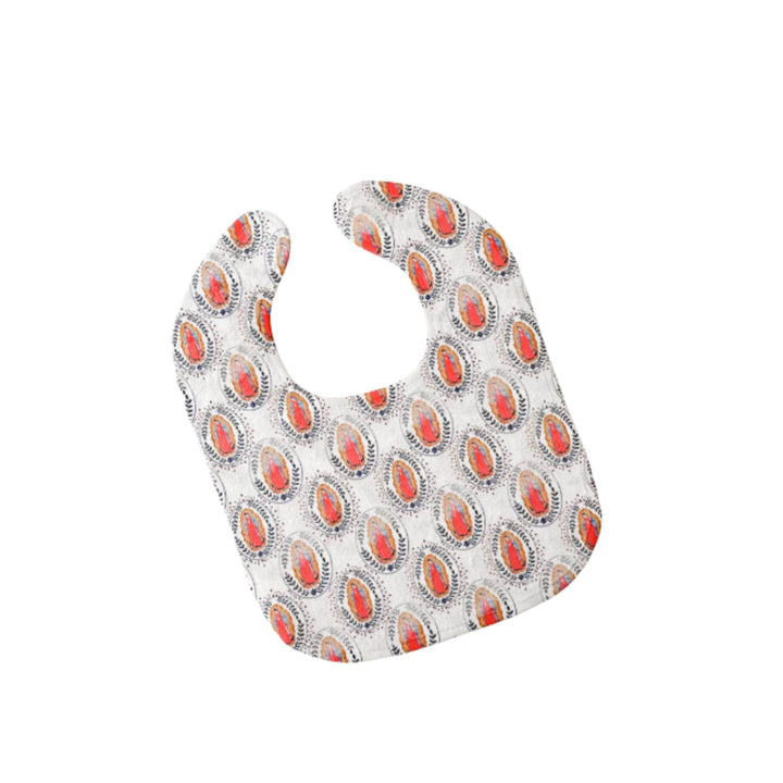 Our Lady of Guadalupe Cotton Bib | Catholic Baby Gift, Soft Cotton Terry Cloth Back