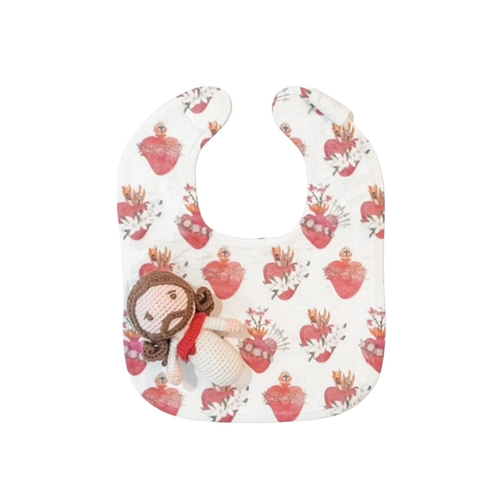 Sacred Heart Baby Bib | Holy Family Hearts Catholic Gift