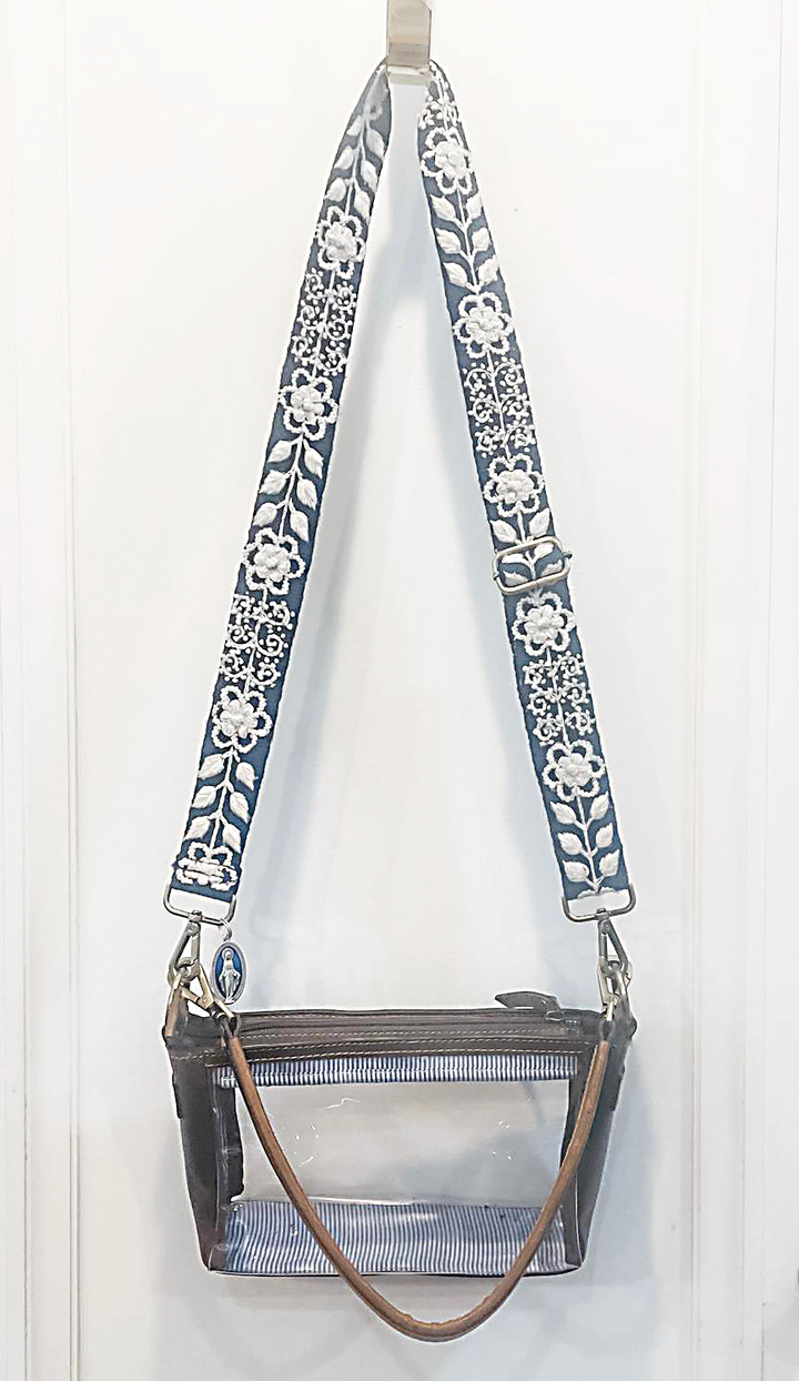 Leather Clear Stadium Bag | Miraculous Medal, Interchangeable Strap