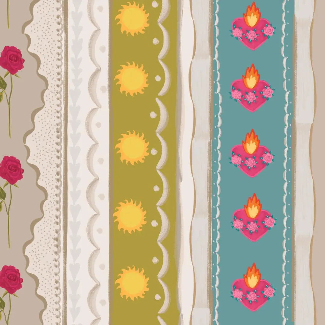 Our Lady of Fatima Stripe | Fatima Catholic Scarf | Catholic Scarf with Miraculous Medal