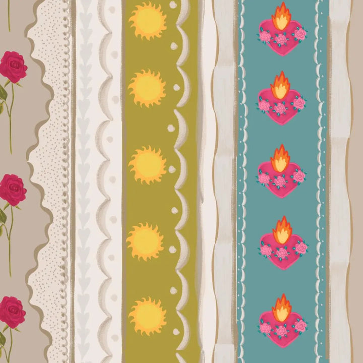 Our Lady of Fatima Stripe | Fatima Catholic Scarf | Catholic Scarf with Miraculous Medal
